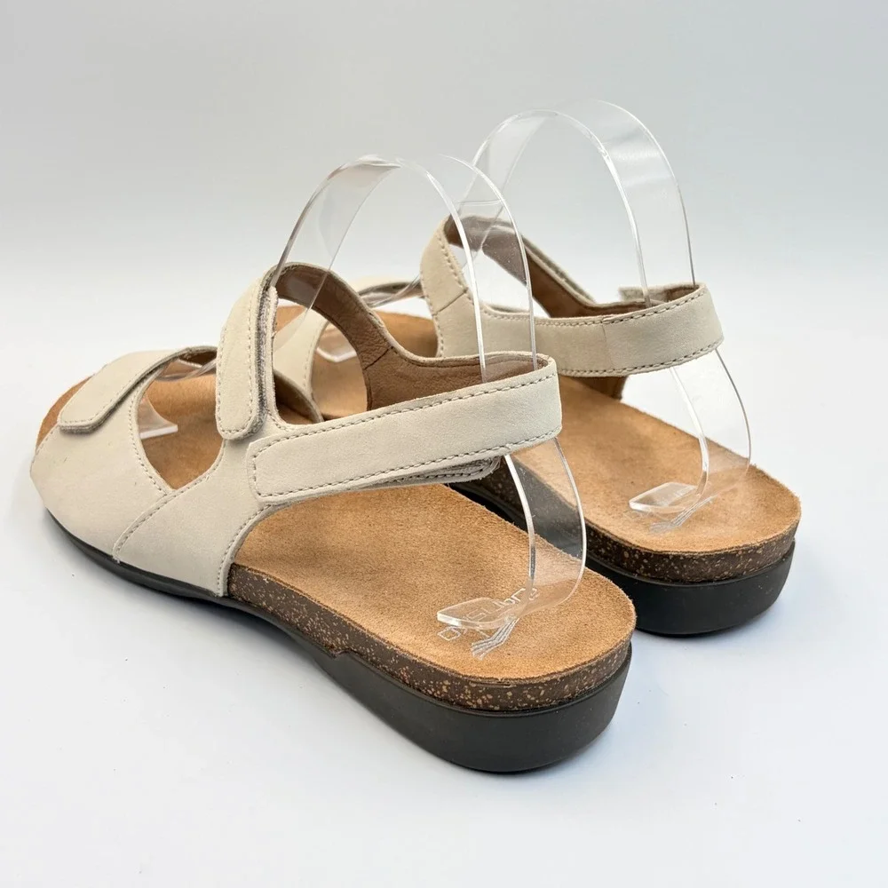 Dansko Ronda Cork‎ Sandals Nubuck Ivory Triple Strap Comfort Womens 40 US 9.5-10